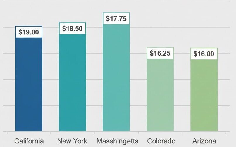 Minimum wage levels by state in 2026